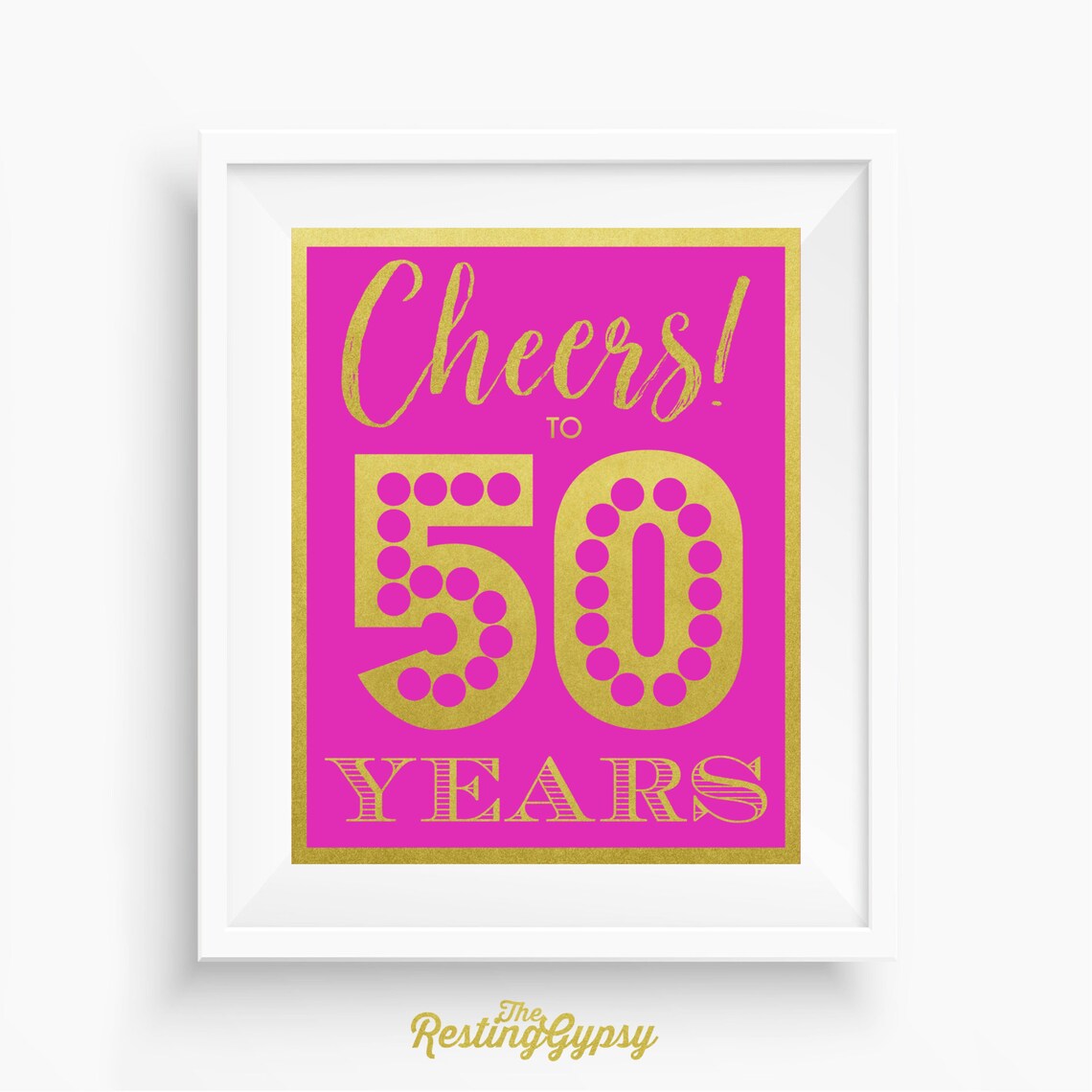 CHEERS TO 50 YEARS Instant Printable Download 50th | Etsy