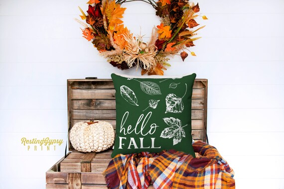 HELLO FALL PILLOW Cover Fall Pillow Farmhouse fall pillow covers 18x18 | Etsy