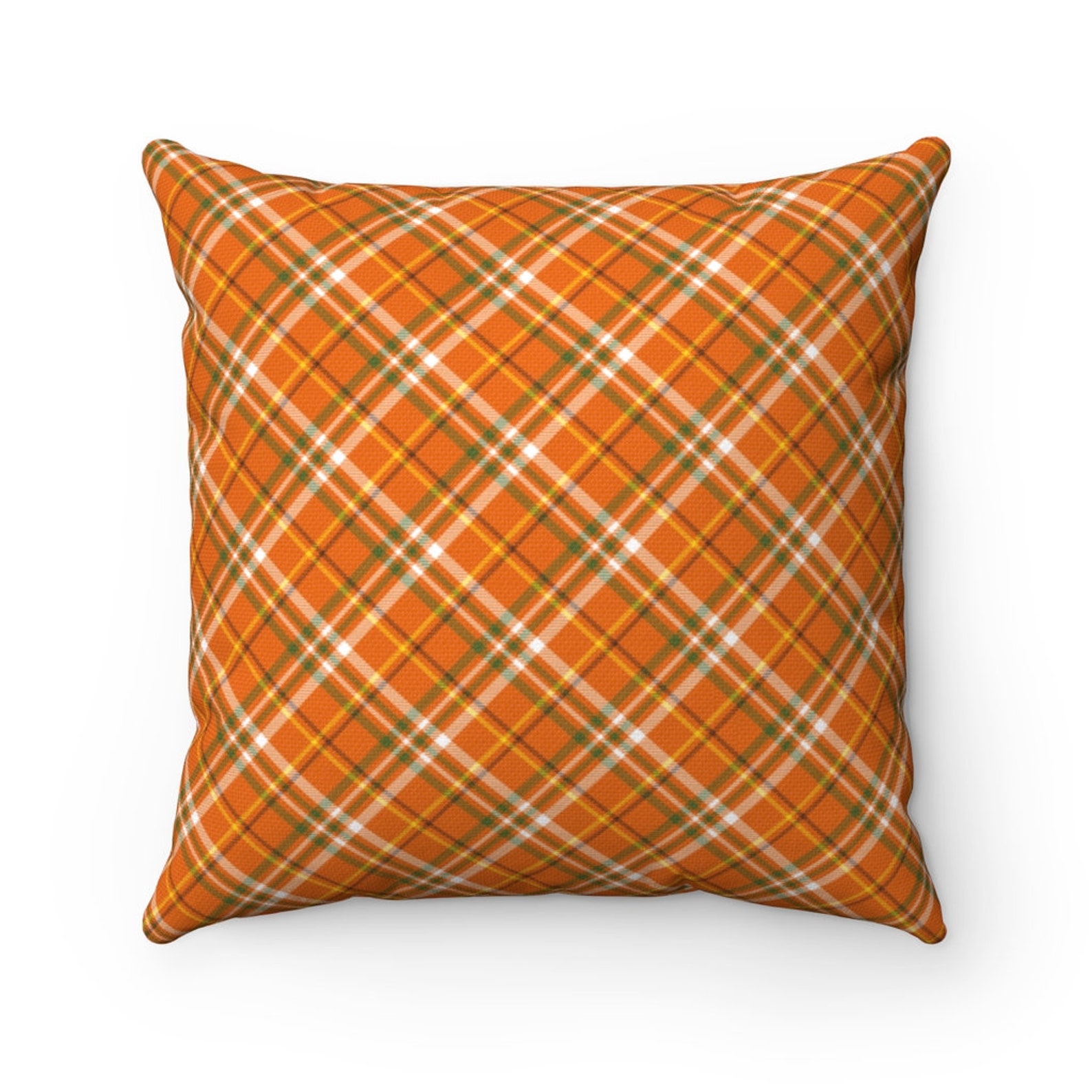 FALL PLAID Pillow Cover Fall Pillow Cover Orange Diagonal Etsy