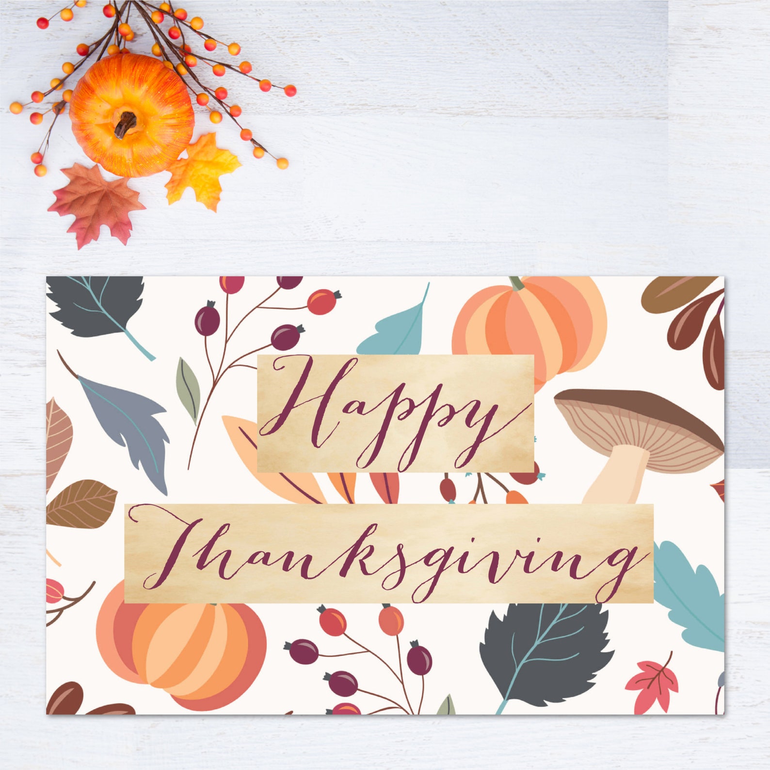 HAPPY THANKSGIVING PLACEMAT Printable Thanksgiving Table | Etsy