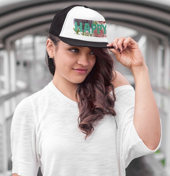HAPPY TRUCKER HAT Snapback Available in 3 Colors Green Pink