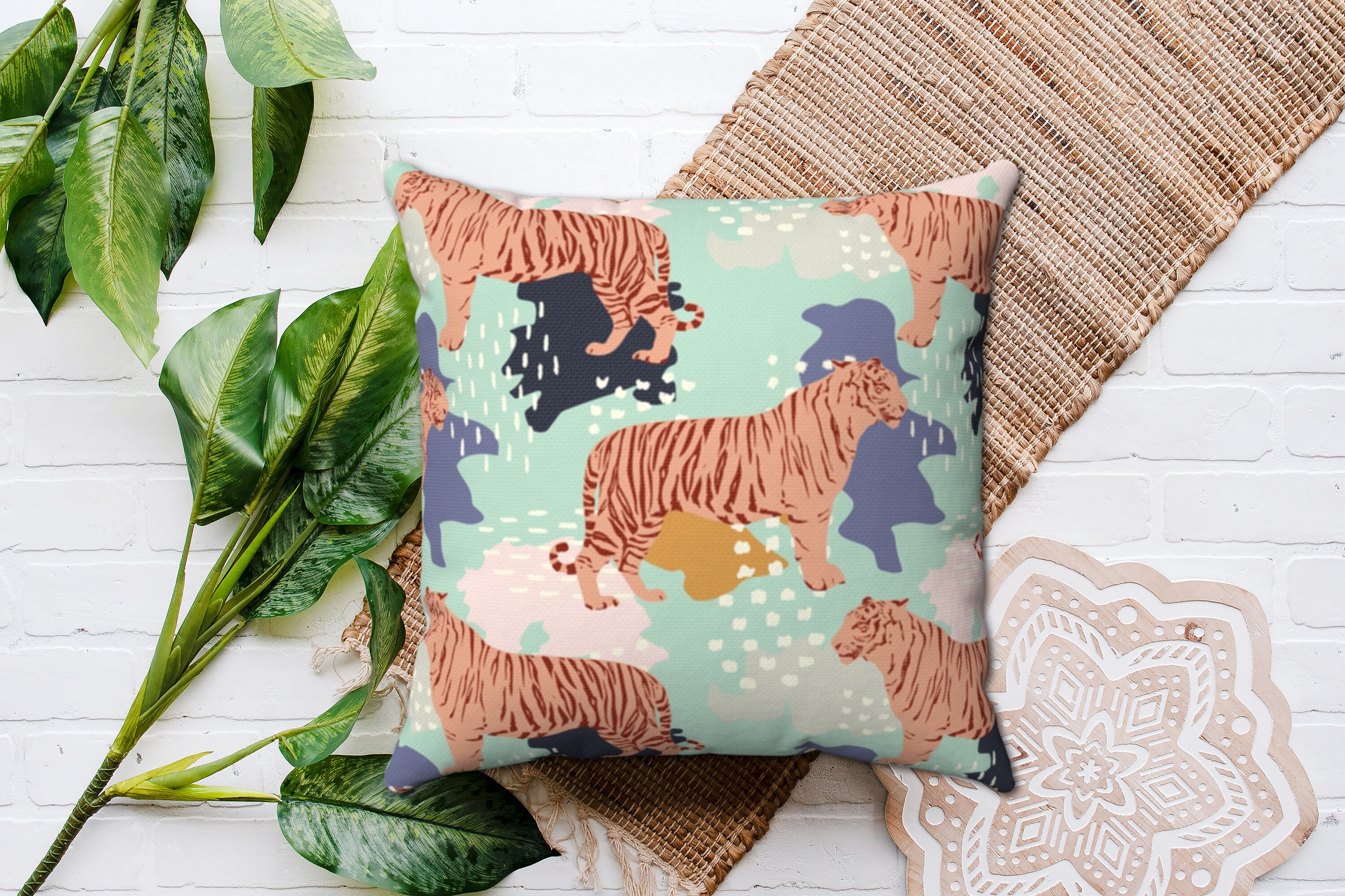 TIGER PILLOW COVER Tiger Print Pillow Tiger Stripe Pillow Etsy UK