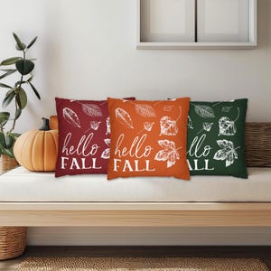 Hallo herfstbladeren sierkussens - herfstdecor in oranje kastanjebruin bosgroen, herfstkussens veranda, herfsthuisartikelen, herfstkussens