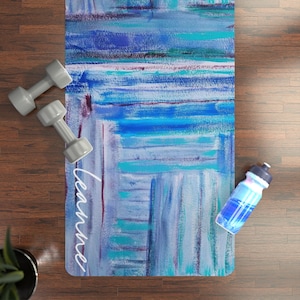 Esterilla de yoga personalizada, esterilla de yoga personalizada, esterilla de yoga relajante, regalo para instructores de yoga, regalo para amantes del yoga, esterilla de yoga para damas de honor, cuidado personal, 24 x 68&quot;