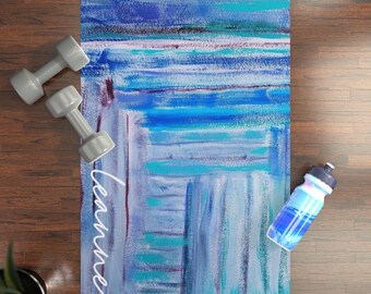 Personalized Yoga Mat, Custom Yoga Mat, Calming Yoga Mat, Yoga Instructor Gift, Yoga Lover Gift, Bridesmaid Yoga Mat, Self Care, 24 X 68"