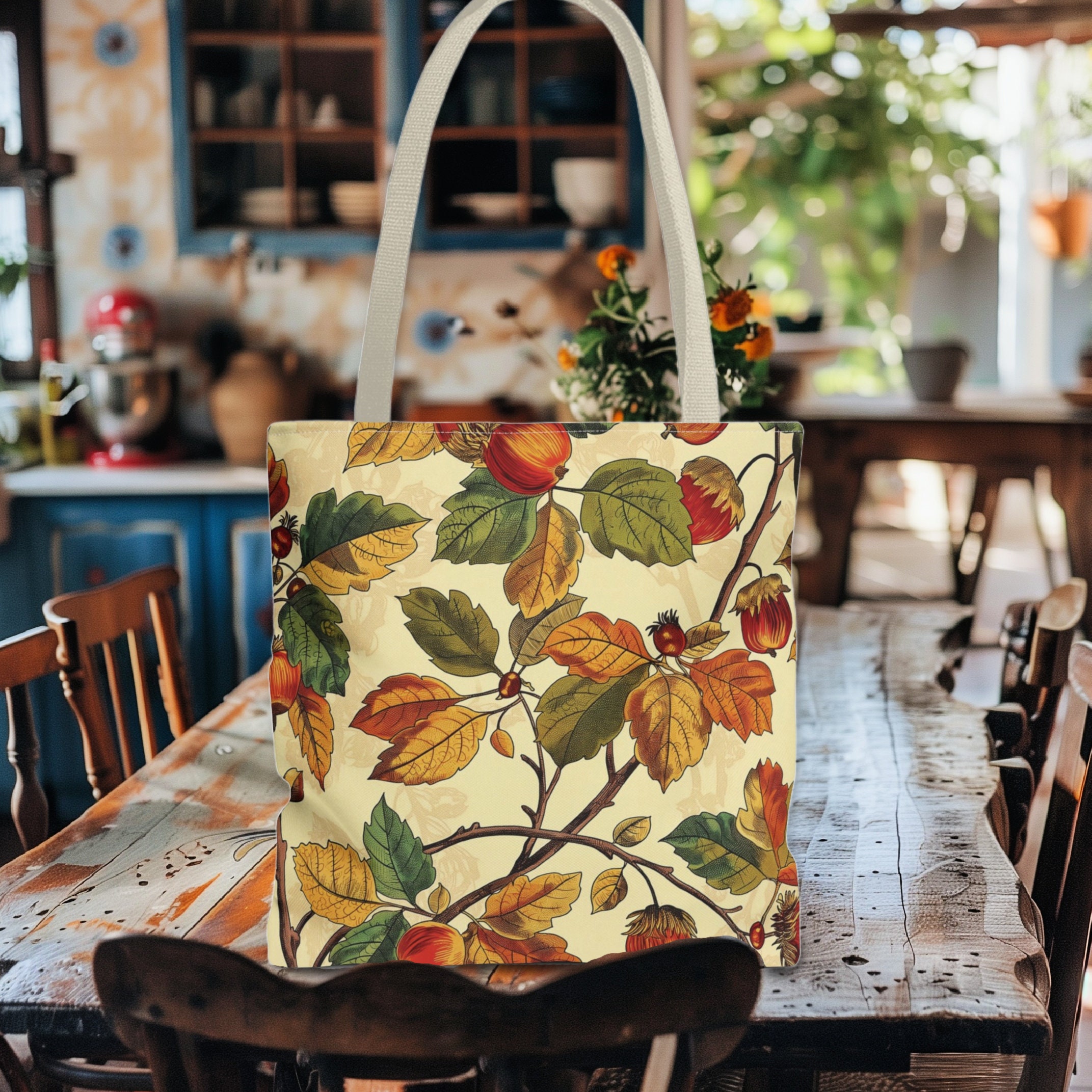 G HORSE CARD 97 AUTUMN 15パック入り Fall Leaves Tote Bag, Autumn Acorn Print in 3 Sizes + 3 Handle