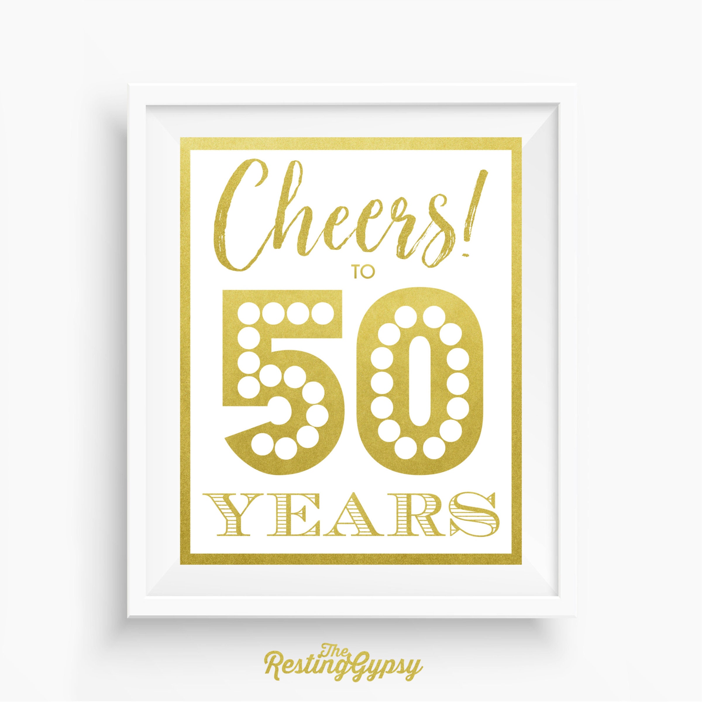 CHEERS TO 50 YEARS Instant Printable Download 50th | Etsy