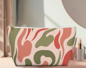 PINK SWIRL CAMO Travel Makeup Accessory Pouch, Pink Camo Accessories, Cute Purse Pouches, Pink Travel Pouch, Pink Camo Zippered Bag