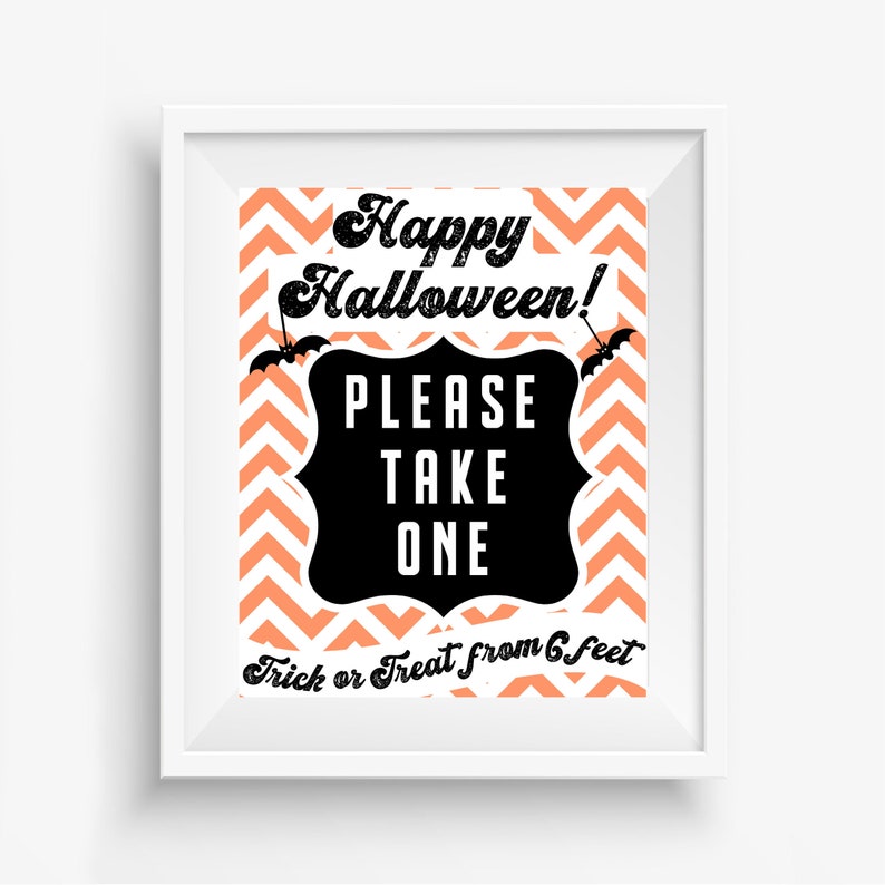 TRICK OR TREAT Sign Printable Please Take One Sign - Etsy