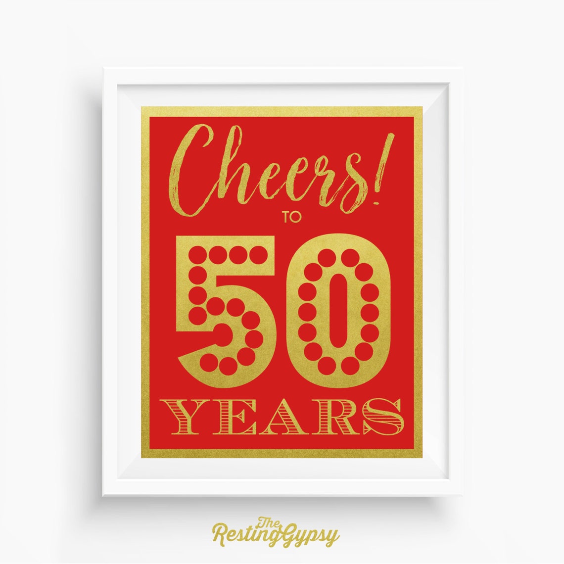 CHEERS TO 50 YEARS Instant Printable Download 50th | Etsy