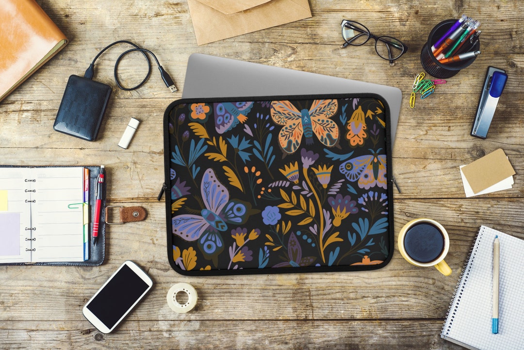 BUTTERFLY BOTANICAL LAPTOP & Tablet Sleeve in 5 Sizes, Butterfly Laptop