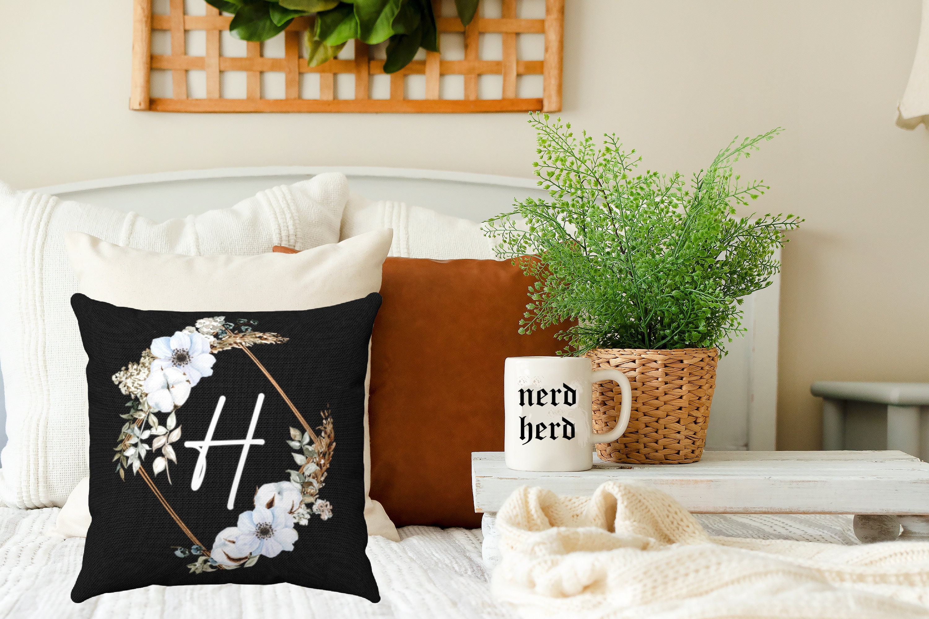 LETTER H PILLOW Cover Initial Pillow Letter H Pillow Etsy