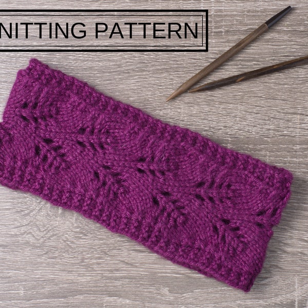 Knitting Pattern - The Fern Headband  - Knit Ear Warmer Pattern - PDF Download