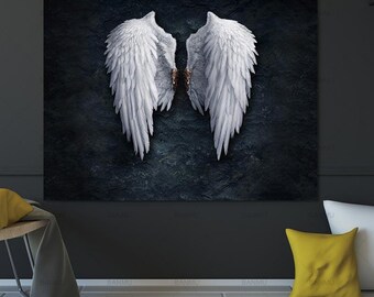 Wings Watercolor Print Angel Wings Art Feathers Art Boho Decor Mystic Decor Geek