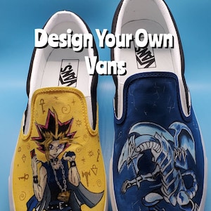 DESIGN YOUR OWN - Custom Order Personalized Hand Painted Shoes - Vans Lace Up Slip On, Converse - Kids Womens Mens Size- Characters Team