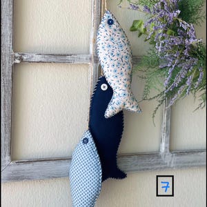 Fabric Fish ,Summer Decor,Mother Day Gift,Stuffed Fish,Decorative Fabric Fish Hanging,Beach Party Decor,