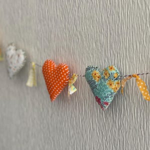 Spring Hearts Garland,Baby shower Decor,Hearts Garland,Sabby chic hearts,Mothers Day Gift,Birthday Party Decor,Fabric Hearts,Handmade