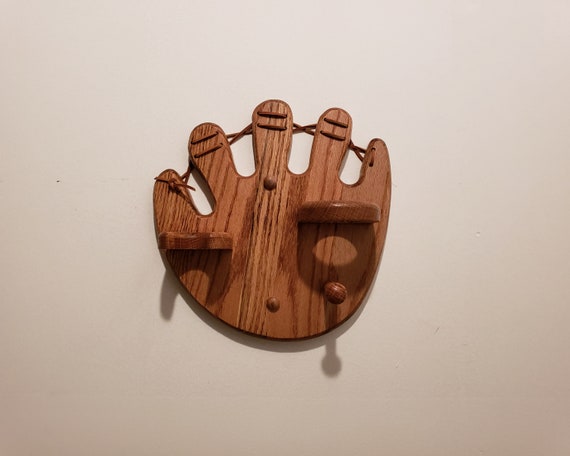 Wall Hanging Baseball Bat Glove Shelf In Solid Oak For Kids - Hang Baseball Bat On Wall Wall Hanging Baseball Bat Glove Shelf In Solid Oak For Kids - Hang Baseball Bat On Wall