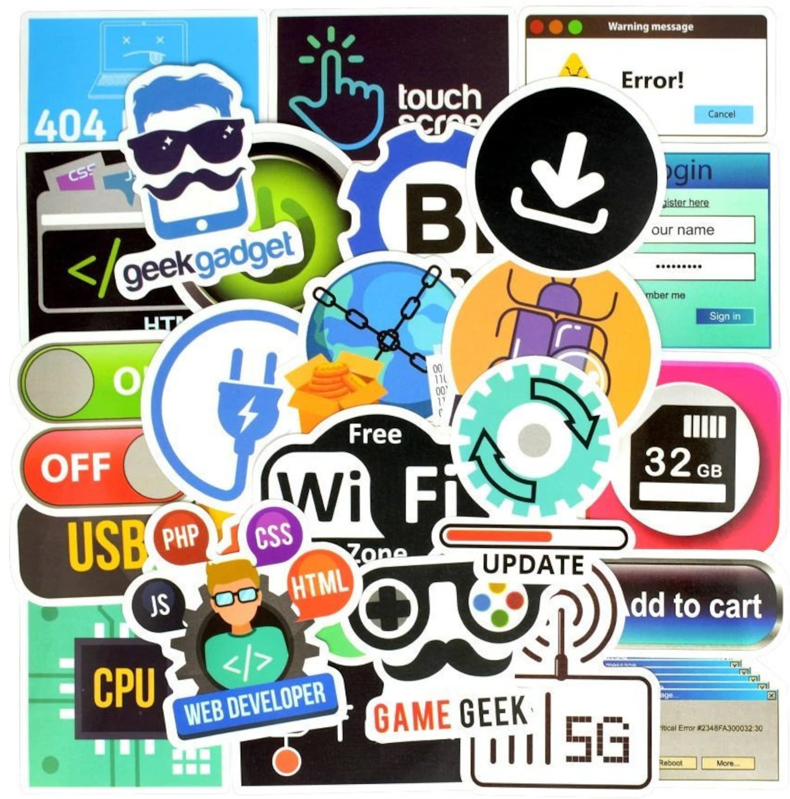 Programming Stickers Pack 50 Pcs / Vinyl Prints / Technology | Etsy