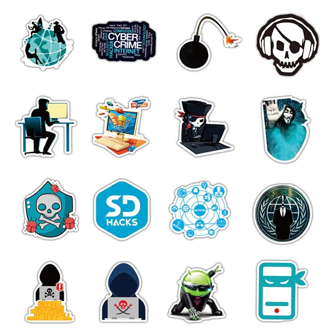 New 50 Pcs Computer Hackers Stickers Pack / Hacker Vinyl Etsy