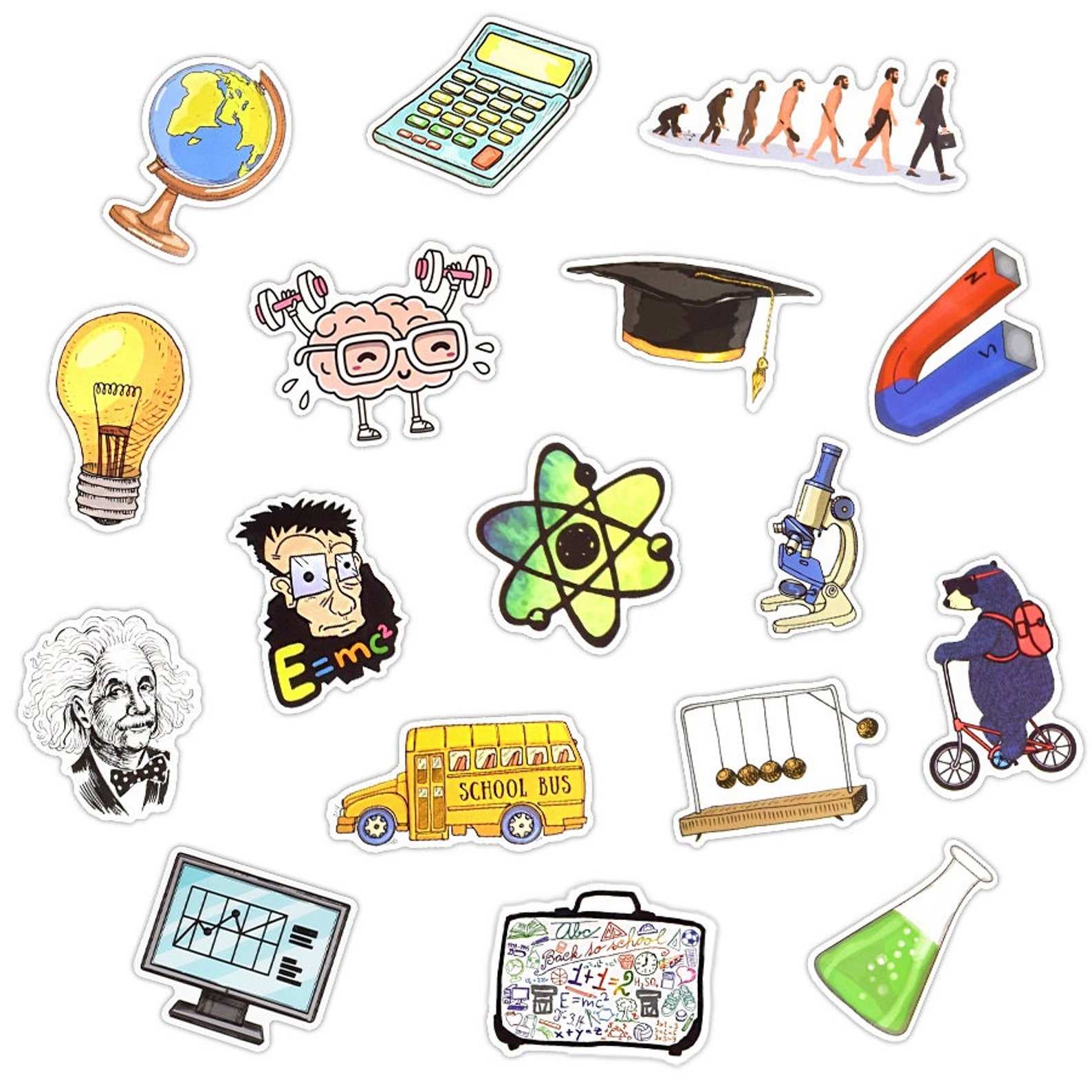 New 50 pcs Science Subject Stickers / Science Lab Stickers / Etsy