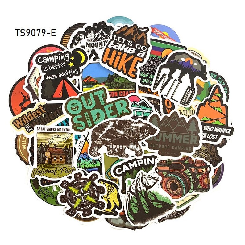New Mixed Outdoor Stickers Pack 50 Pcs / Camping Vinyl Decals Etsy