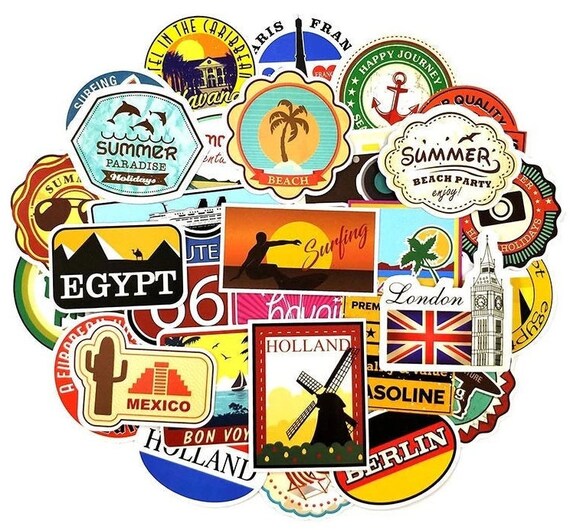 luggage stickers countries