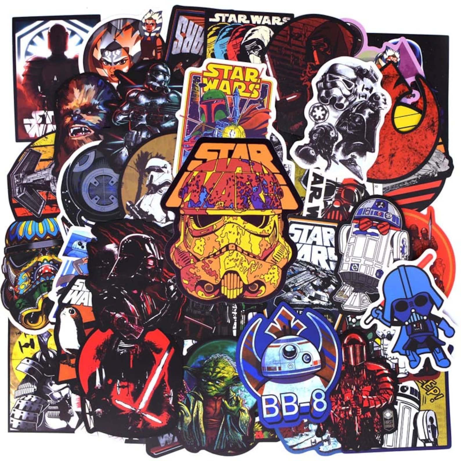 Classic Star Wars Stickers Pack 100 Pcs / Cartoon Vinyl Etsy
