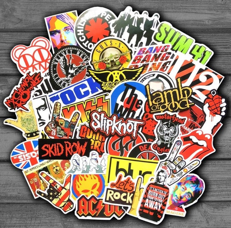 Rock N Roll Stickers Pack / 50 Pcs Vinyl Decals / Singer PVC Etsy