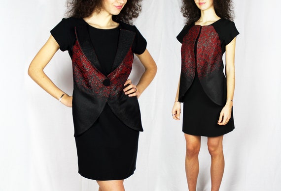 little black dress with blazer