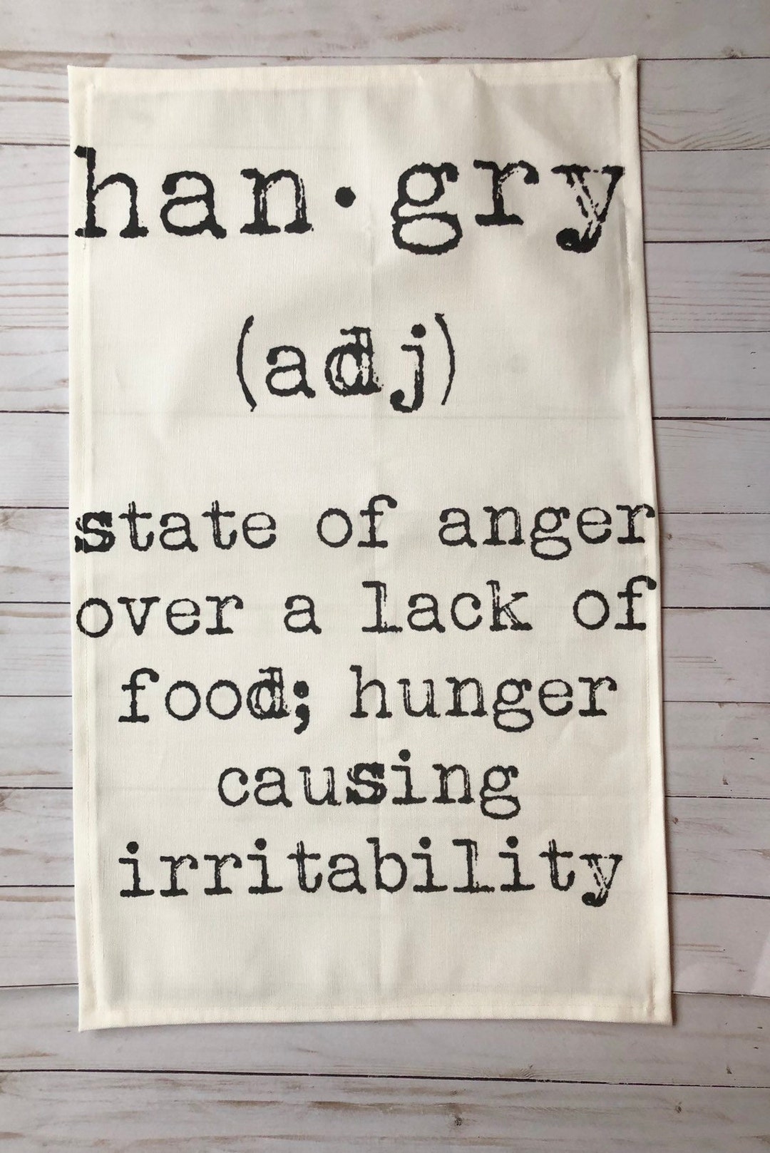 Tea Towel Hangry Tea Towel Bar Towel Snarky Gift Kitchen Etsy