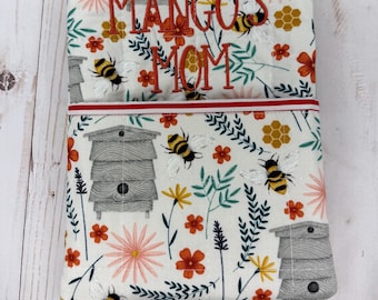 Book Sleeve With Pocket, Floral Padded Book Sleeve, Personalized Book Pouch, Book Case, Book Sleeve, E Reader Case, iPad Case, Book Lover