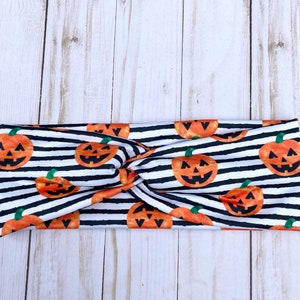 Women’s Halloween Headband, Fall Headband, Pumpkin Leopard Headband, Fashion Headband, Stretchy Headband, Gift For Her, Gift for Teen