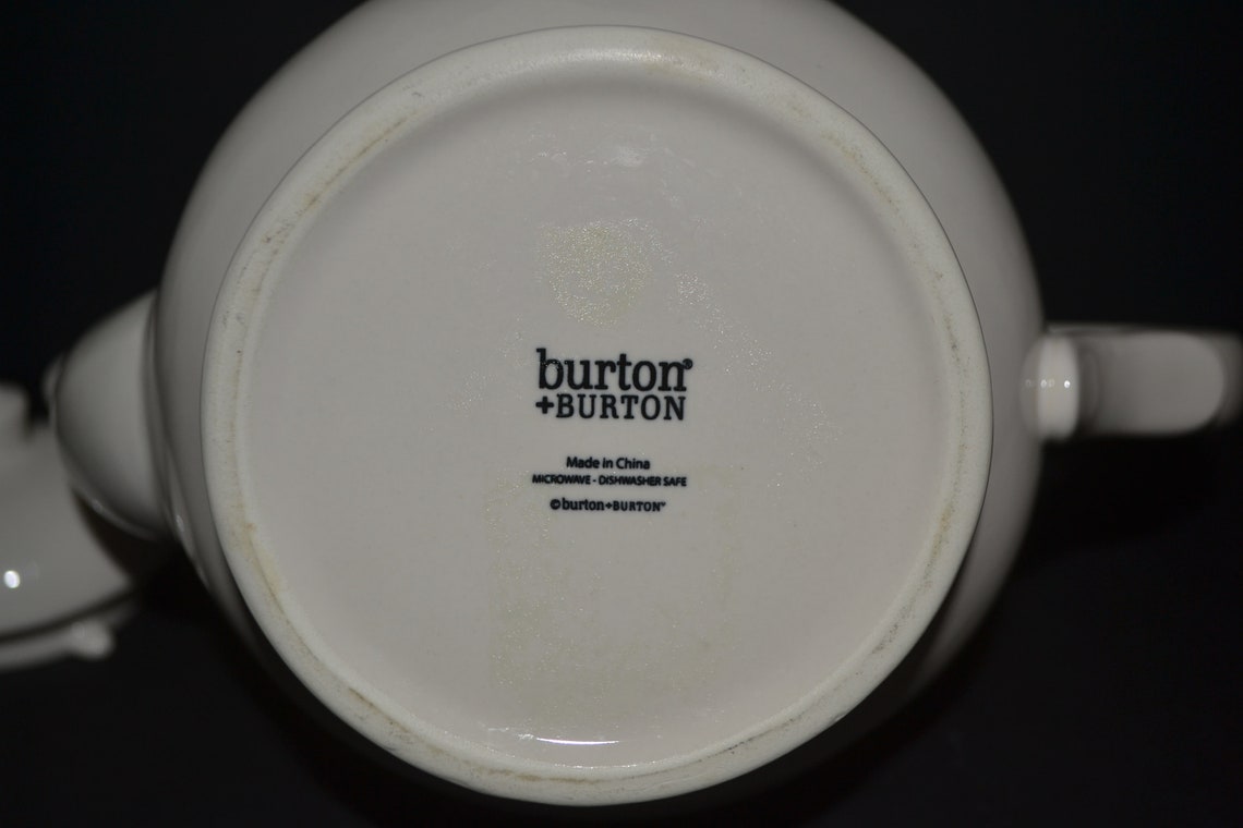 Vintage Burton and Burton off White Teapot With Embossed Etsy