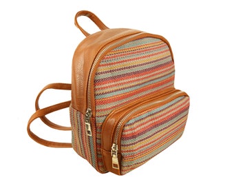 Ethnic Backpack Backpack Hippie Boho Goa Inca Colorful City Backpack Small Indian, Color Pink