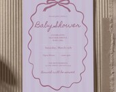 Mauve Baby Shower Invitation • Baby Girl Invite • Editable Canva Template • 5x7 • Instant Download