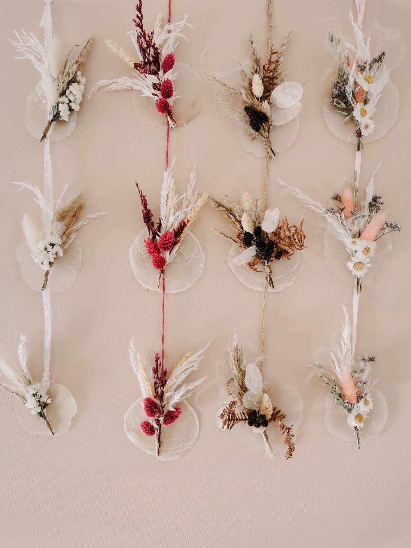 Guirlande de Nacres et Fleurs Séchées