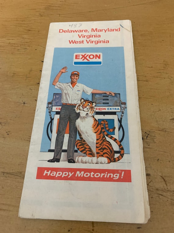 EXXON ヴィンテージ　看板 Vintage Exxon 1978 Delaware, Maryland, Virginia & West Virginia