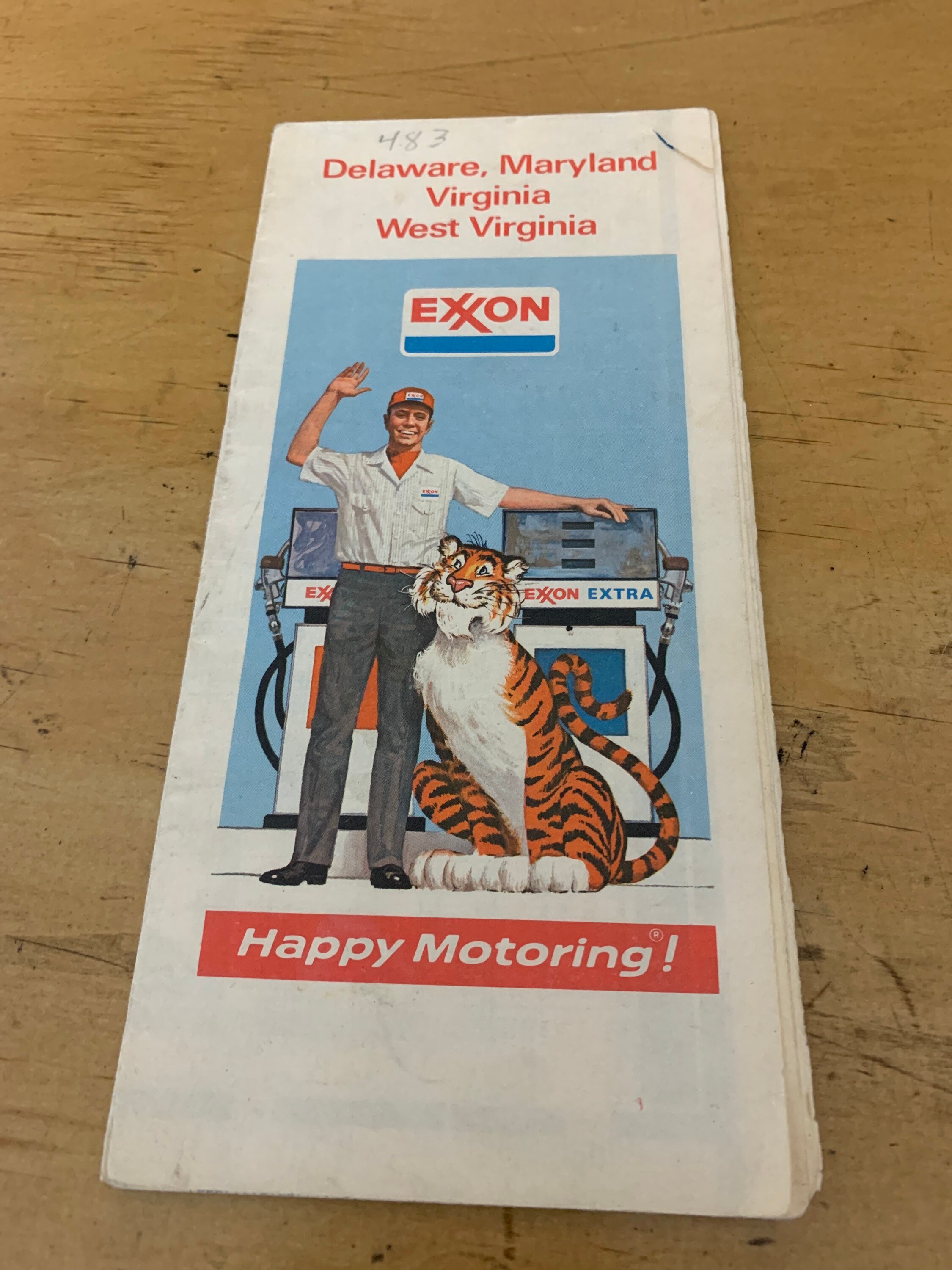 EXXON ヴィンテージ　看板 Vintage Exxon 1978 Delaware, Maryland, Virginia & West Virginia