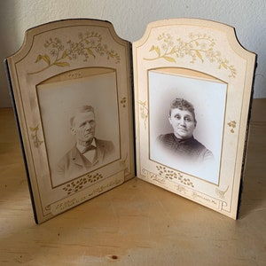 3 Vintage Black And White Photos in Padded Frame 5.5” x 4”