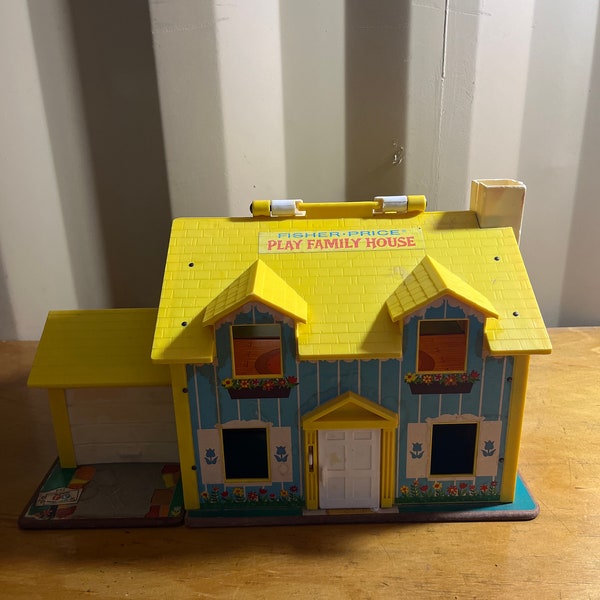 Vintage 1969 Fisher Price Little People juega casa familiar