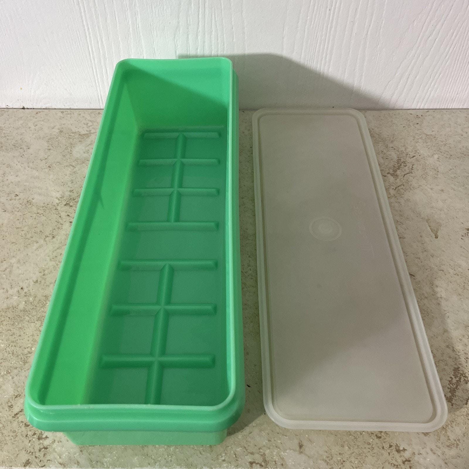 Vintage Tupperware Green Celery Vegetable Keeper 892-6 With Sheer