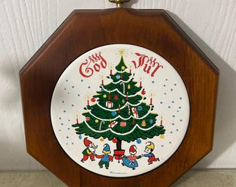 Vintage Breggen Originale No 196 Swedish Merry Christmas Wall Hanging 8.5”