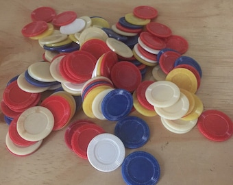 Lotto vintage di fiches da poker in plastica