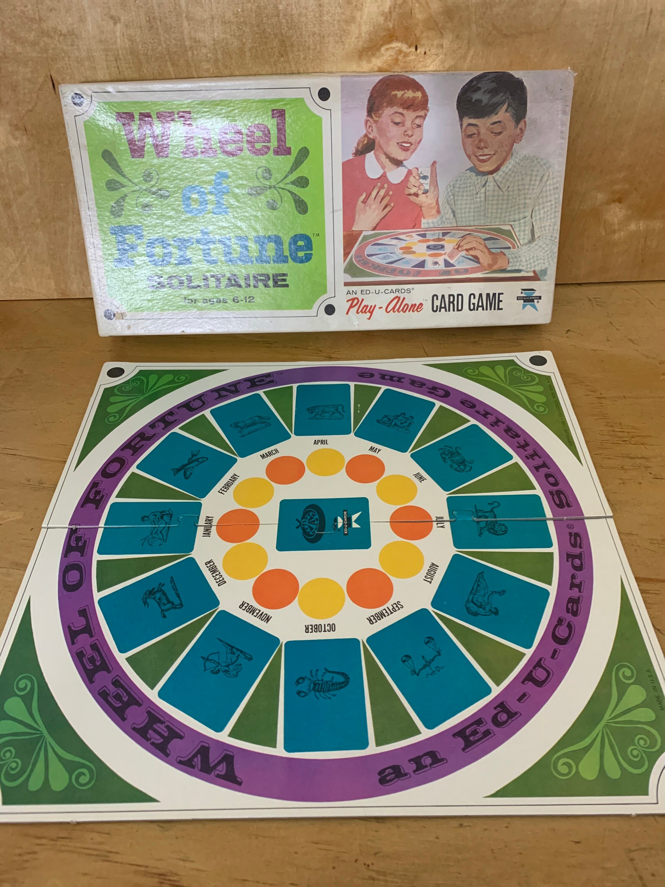 Vintage 1965 Wheel of Fortune Solitaire EDUCARDS Play Alone Etsy