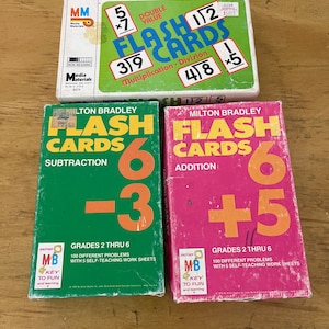 Tarjetas didácticas de Milton Bradley n.° 9372 Suma y resta educativas 1963