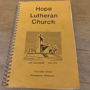Vintage Rezeptbuch Hope Lukeran Church 1978