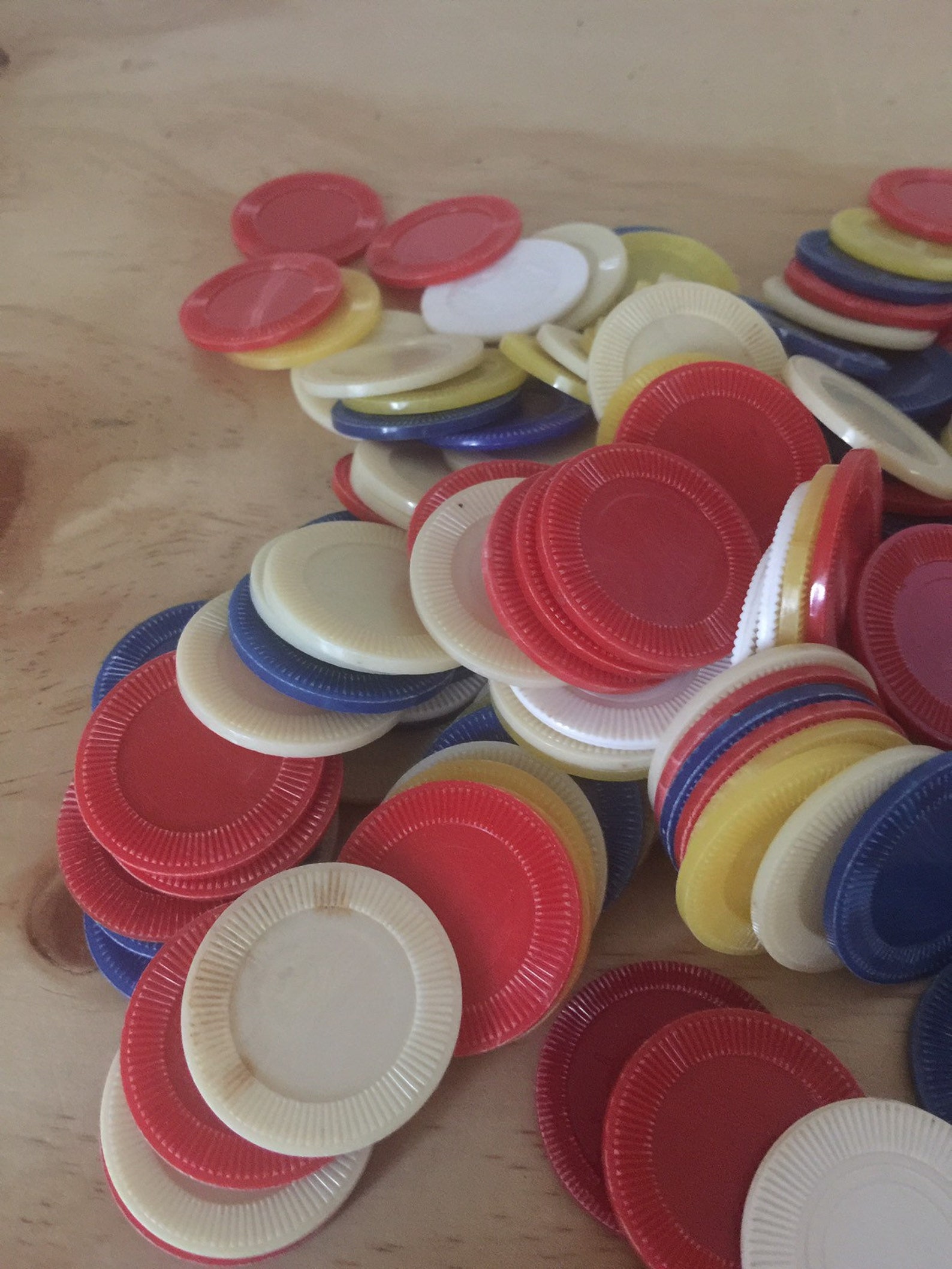 Vintage Lot of Plastic Poker Chips Etsy