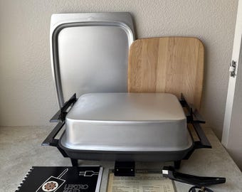 Elektrisk stekpanna Lektro Miracle Maid West Bend skärbräda manuell vintage