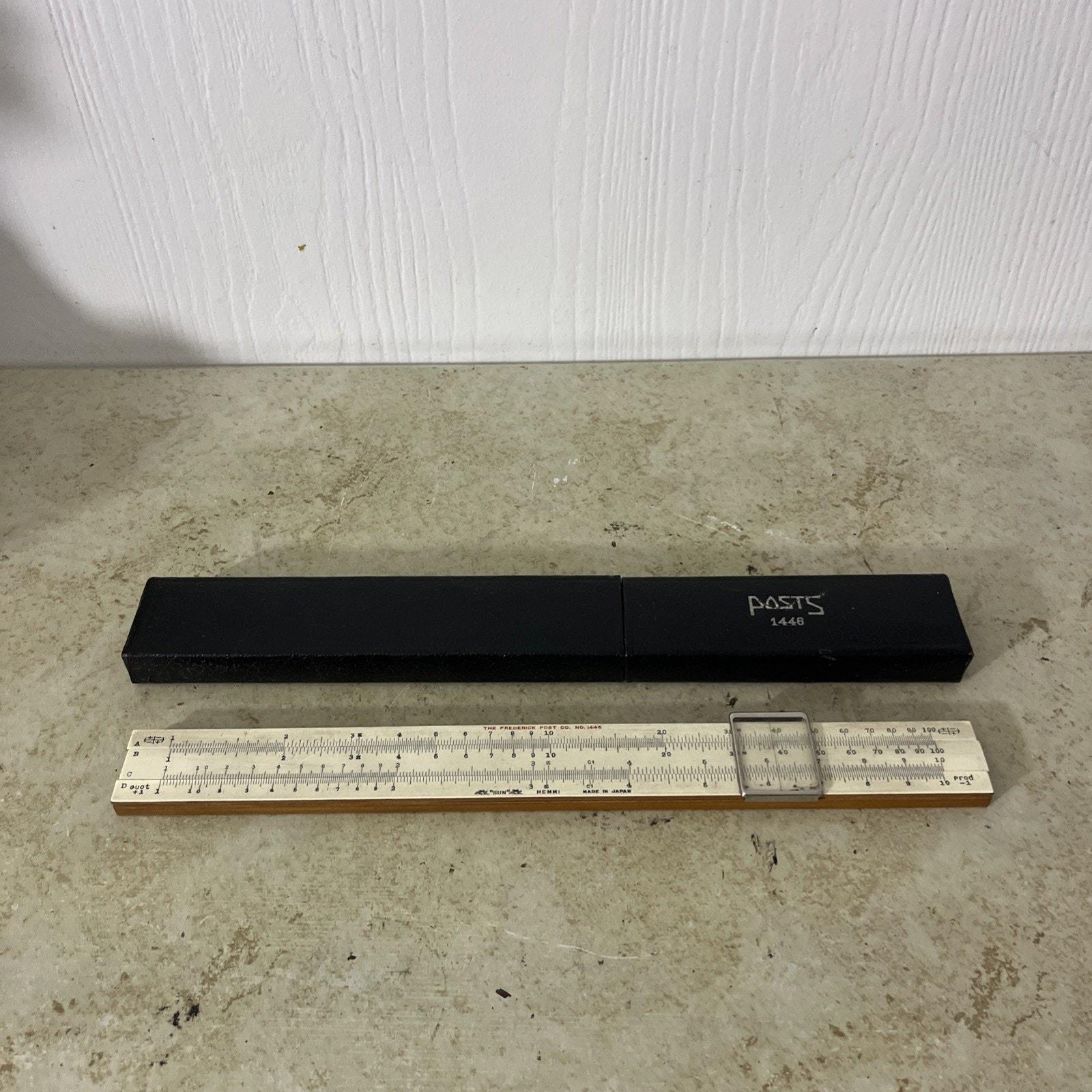 Règle à Calcul Ancienne En Bambou Hemmi Sun - Fabriquée Au Japon - Très Bon état